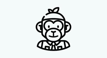 Cartoon monkey portrait illustration © Ever