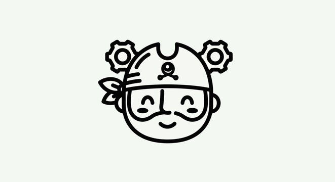 Cartoon pirate face illustration