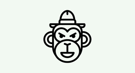 Cartoon monkey with hat © Ever
