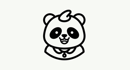 Cartoon panda bear face design © Ever