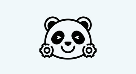 Cartoon panda bear smiling © Ever