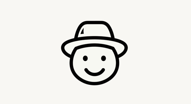 Cartoon face with a hat