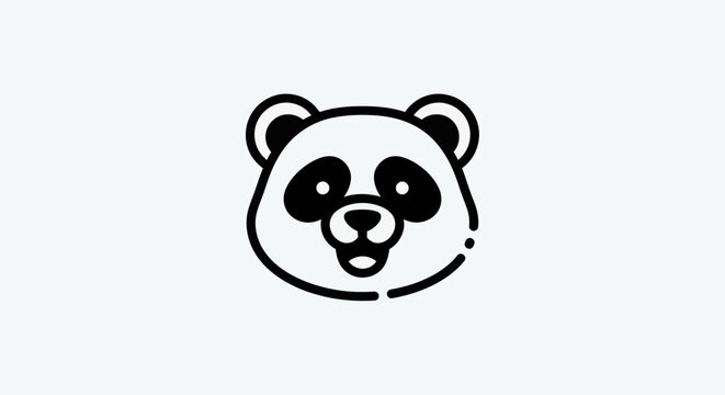 Cartoon panda face icon design