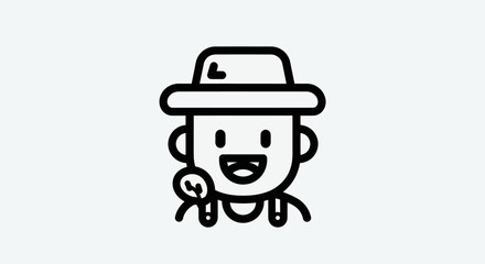 Fototapeta premium Cartoon farmer icon smiling