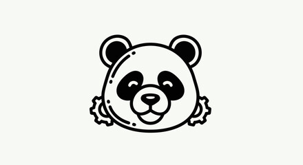 Cartoon panda face illustration © Ever