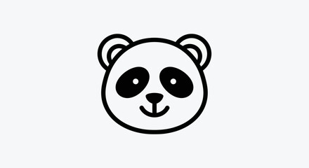 Cartoon panda face on white background © Ever