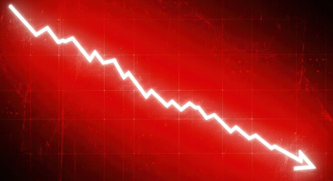 Dramatic Stock Market Crash Chart Graphic Illustrating Economic Downturn Financial Crisis Investment Losses Recession Bear Market Negative Trend