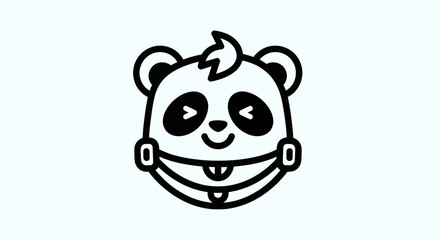 Cartoon panda head graphic design © Ever