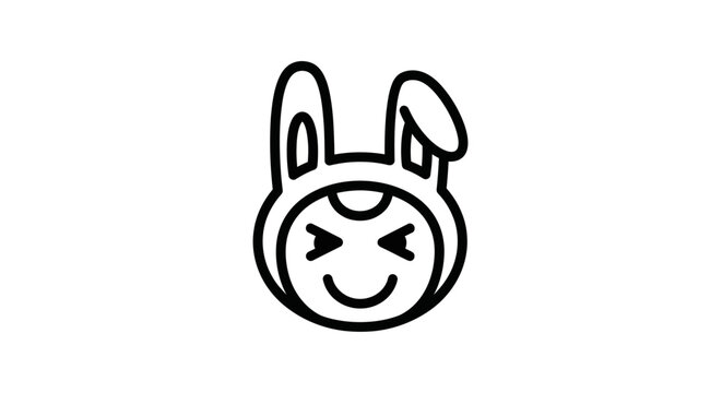 Cartoon rabbit face illustration