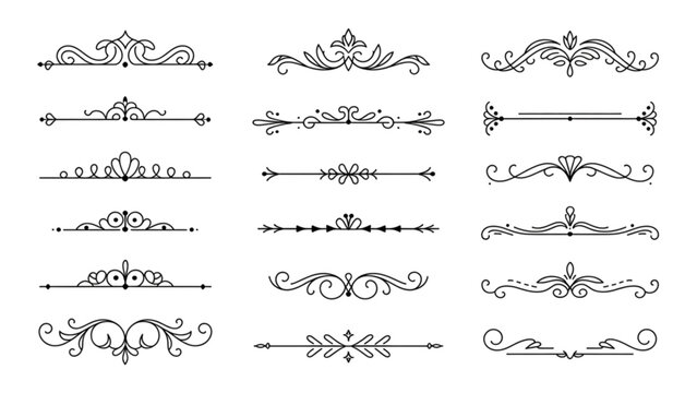 Elegant vintage floral and geometric border designs collection Vector