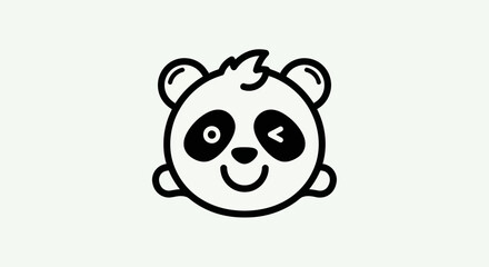 Cartoon panda head graphic illustration © Ever