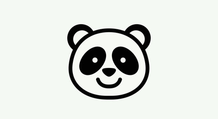 Cartoon panda head icon on white © Ever