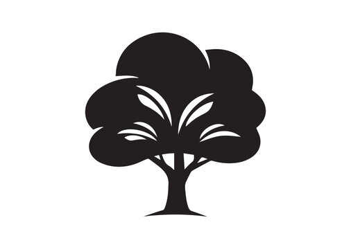 Oak Tree icon, Oak Tree Silhouette vector