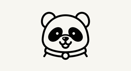 Cartoon panda head illustration © Ever