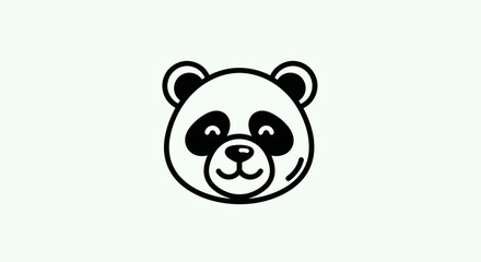 Cartoon panda head illustration © Ever
