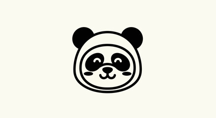 Cartoon panda head illustration design © Ever