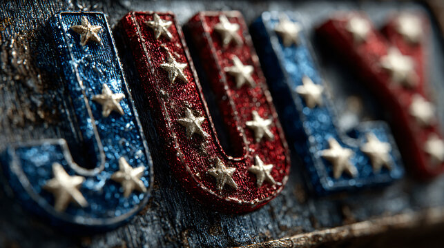 july 4th independence day cake with american flag stars and stripes isolated on transparent background