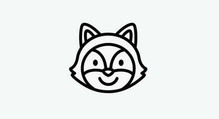 Cartoon raccoon face icon © Star