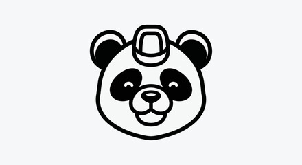 Cartoon panda head with decorative hat © Ever