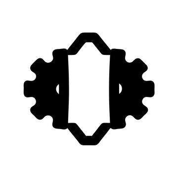 Gear Settings Configuration Icon Illustration - Minimal black gear symbol representing settings, engineering, automation, configuration, system management, maintenance, and technical support concepts.