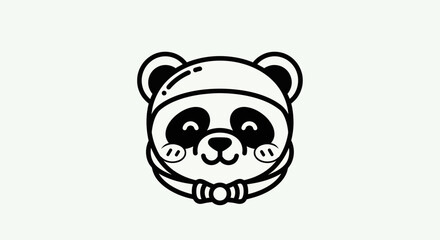 Cartoon panda wearing a helmet © Ever