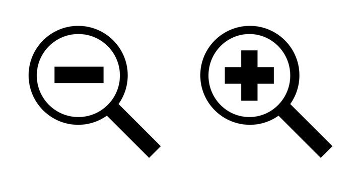 Plus and minus UI icons isolated on transparent background minimalist interface symbols illustration