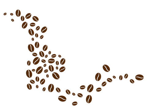 Coffee bean icon pattern. Coffee seed sign set. Caffeine vector symbol isolated on white background. Arabic roasted icon.