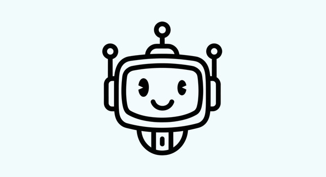 Cartoon robot face icon design