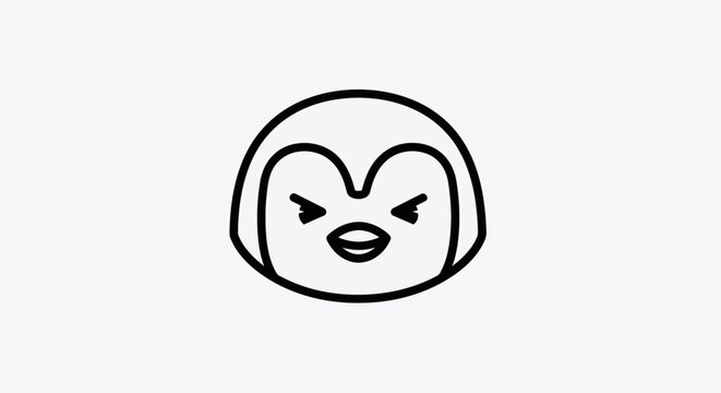 Cartoon penguin icon on white background