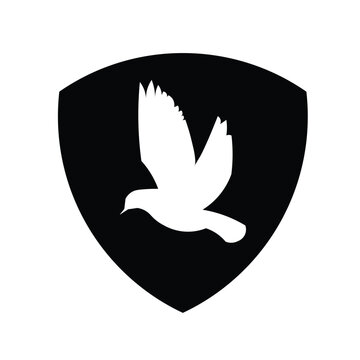 White Flying Bird Emblem Logo Design