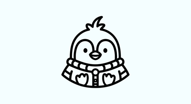 Cartoon penguin illustration on white
