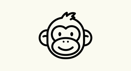 Cartoon monkey face isolated graphic © Soge
