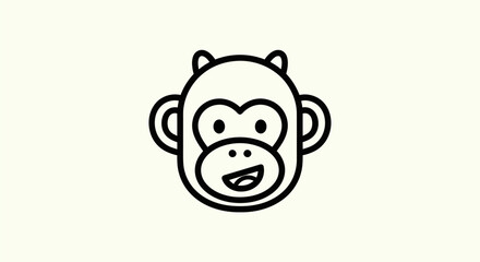 Cartoon monkey face isolated illustration © Soge