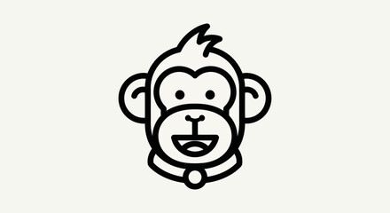 Cartoon monkey face isolated on white © Soge