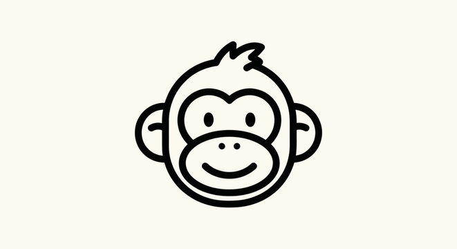 Cartoon monkey face isolated graphic
