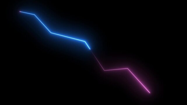 Global business line animation. Abstract glowing neon line business graph data and economic growth for population