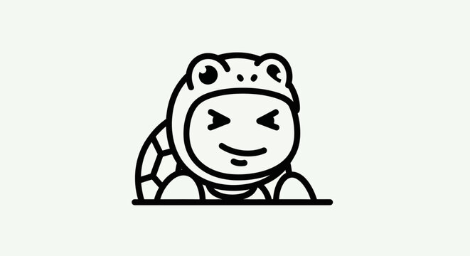 Cartoon turtle character smiling