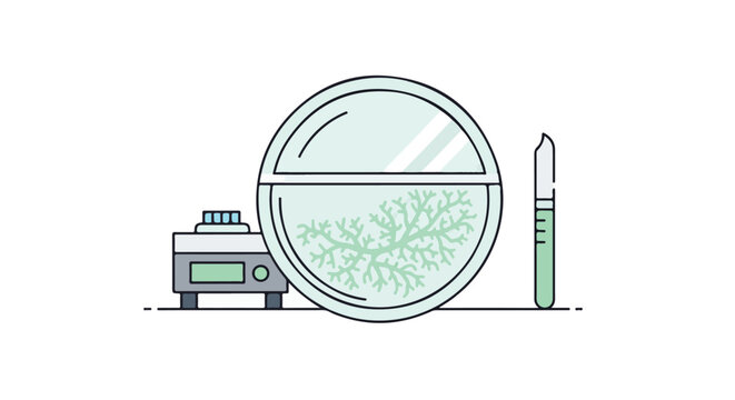 3D Isometric Printer Device on White Surface with Green Progress Bar Line Art Illustration