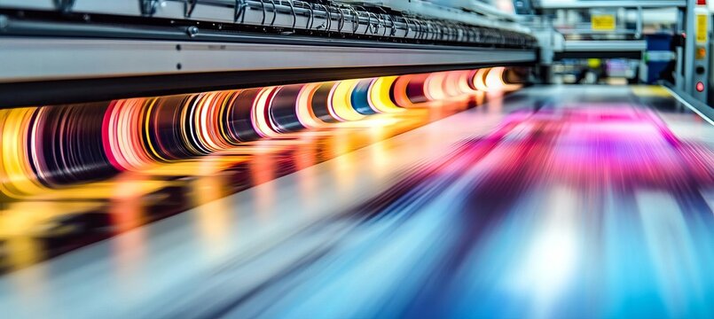 Colorful Artwork Prints Produced in a Modern Digital Print Shop Showcasing Creative Print Process