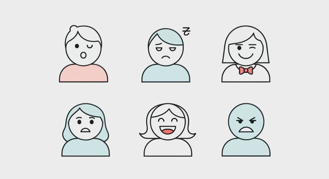Illustrated icons depicting various emotions