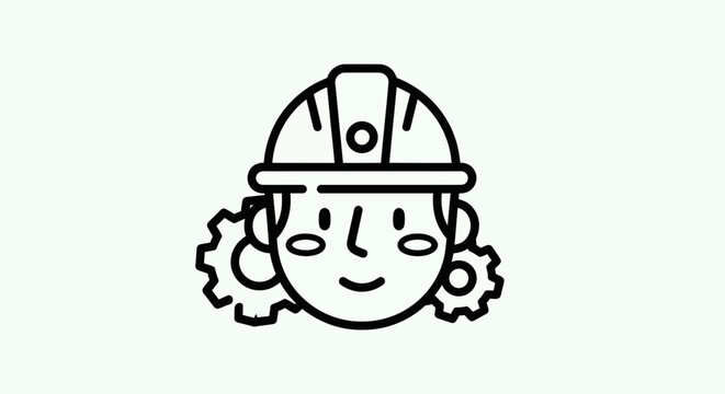 Engineer portrait icon illustration