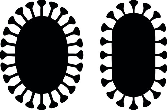Abstract virus shapes with spikes representing pathogenic microbes and disease black and white pathogen abstract illustration contagion