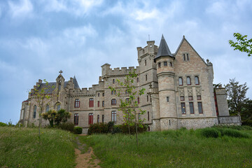 Obraz premium Chateau d Abbadie, Neogothic Castle on the Cliffs of Hendaye, French Basque Country