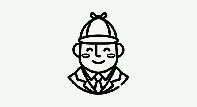 Detective illustration with minimalist design