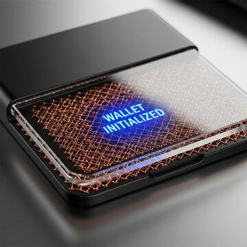 Portable Hardware Wallet Device with Wallet Initialized Text