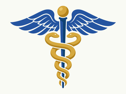 This striking illustration of the caduceus symbol with wings represents healthcare and medicine, embodying the values of health, healing, and the commitment to wellbeing in modern society.