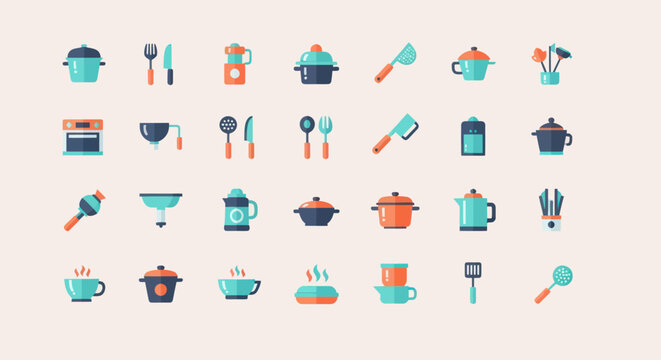 Kitchen utensils set illustration