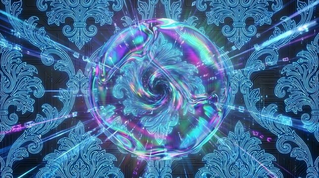 Abstract technology background with binary code