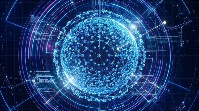 Abstract technology background with binary code