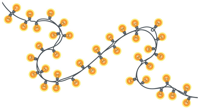 String lights illustration on a white background